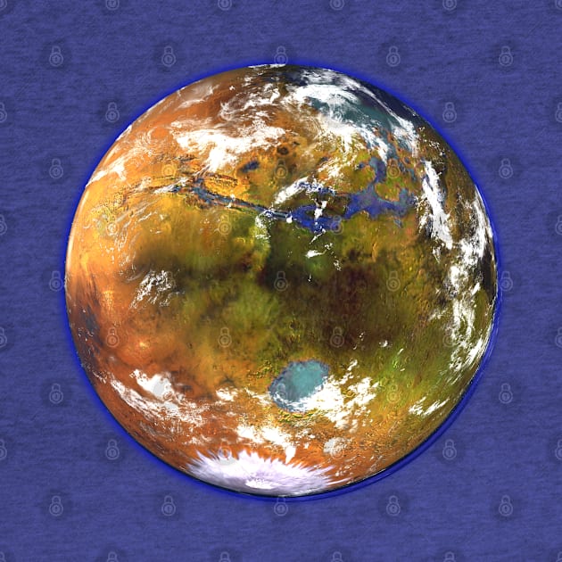 Terraformed Mars Globe by SPACE ART & NATURE SHIRTS 